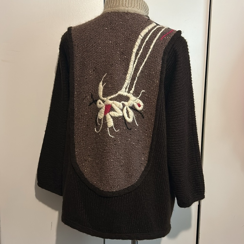 Vintage mohair blend Suede Leather Combo Norma Roma sweater - Picture 5 of 7